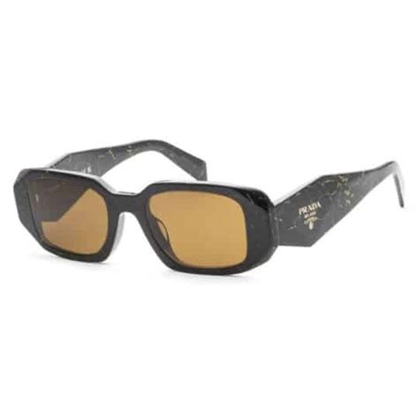 Prada Brown Rectangular Ladies Sunglasses PR 